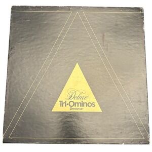 1968 Pressman Deluxe Tri-Ominos Game 4423 Ivory Crystalline Tiles